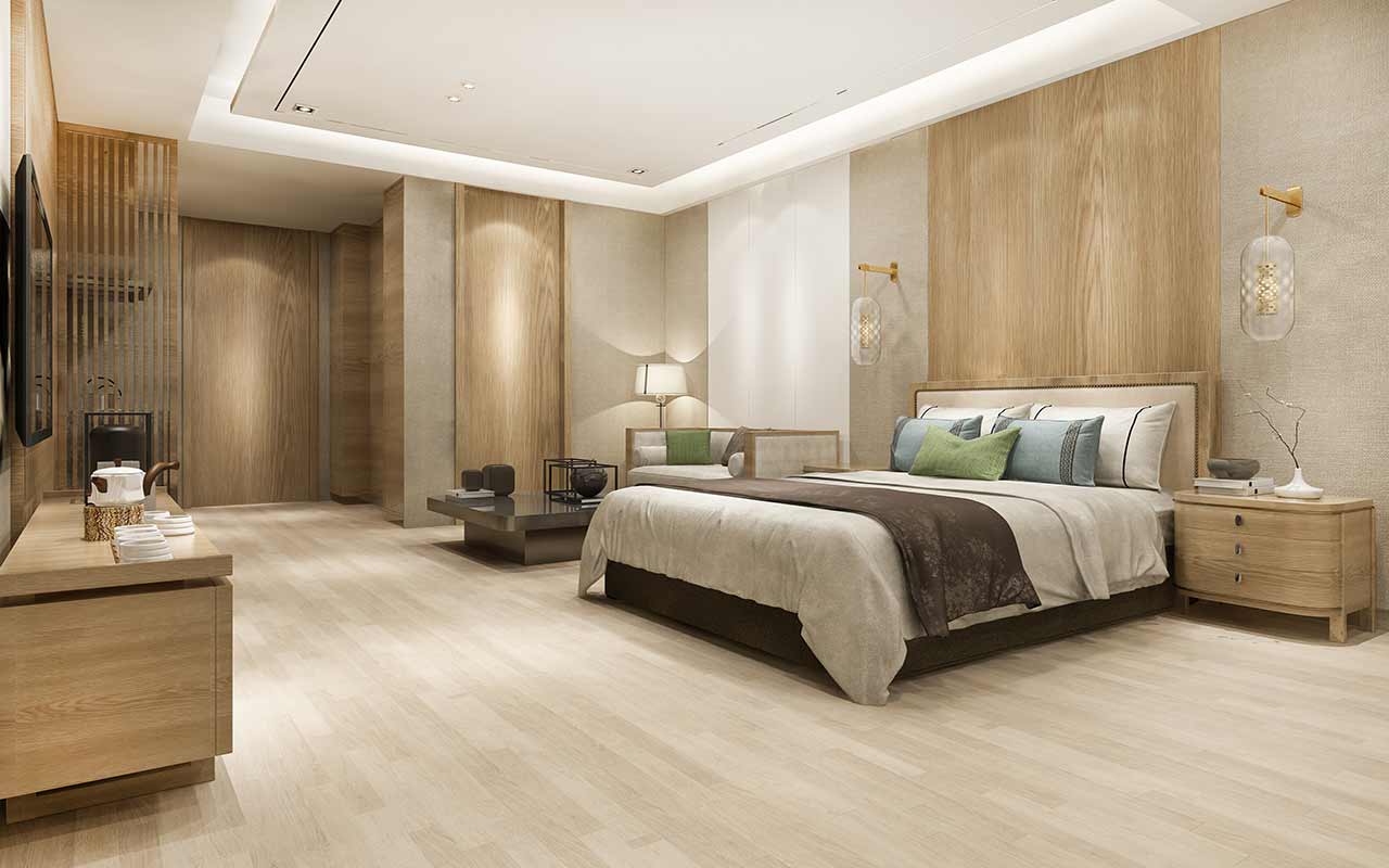 parquet dans une chambre d’adultes