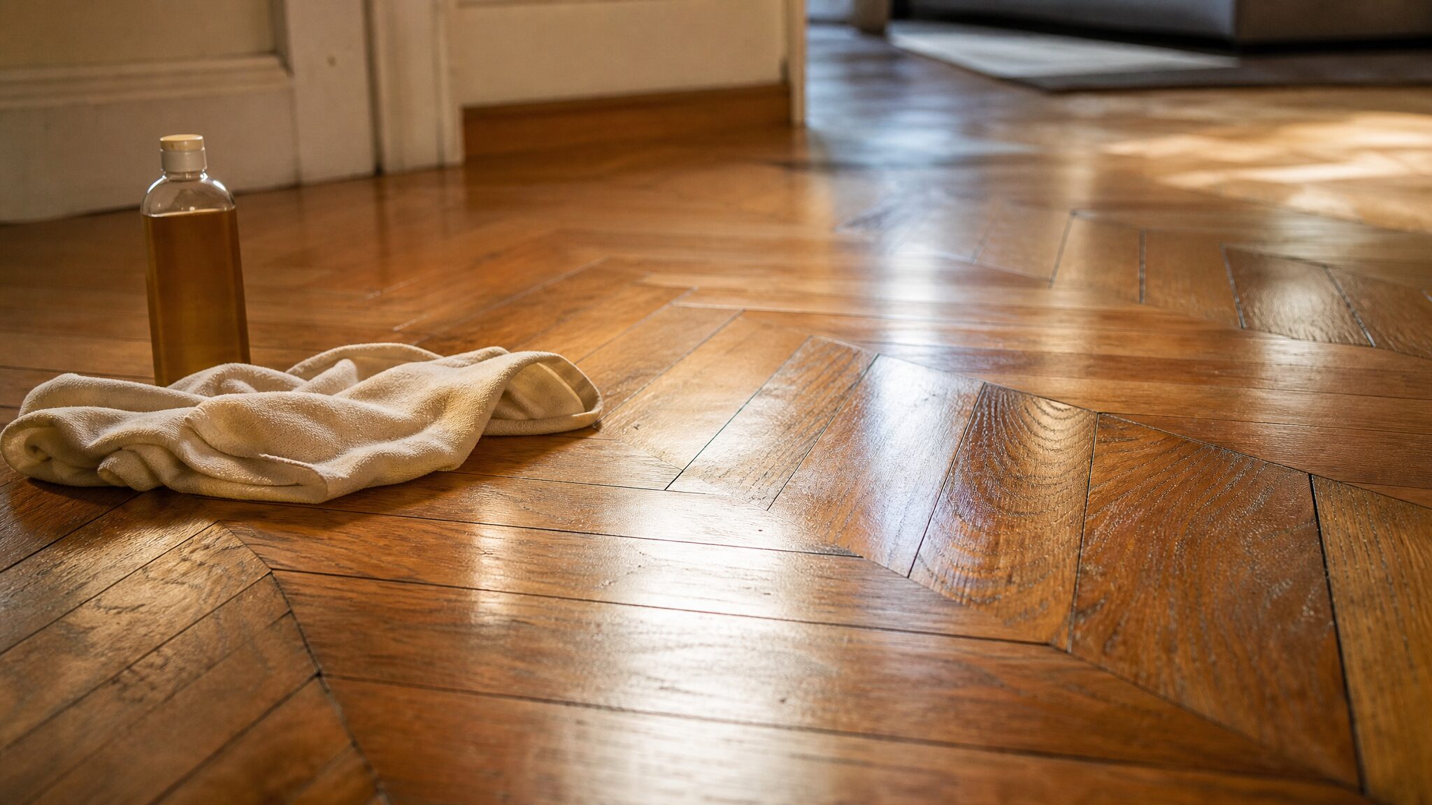 Nettoyer le parquet en douceur avant de le raviver